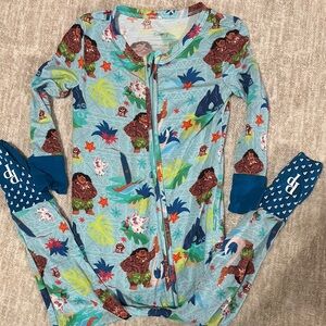 Posh Peanut Disney Moana Blue Footies One Piece Sleepwear